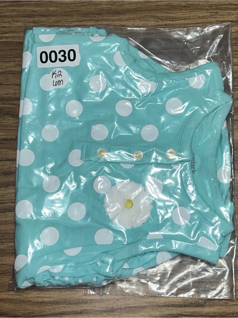 (0030) *TWINS* Girls: 6M Carters Polka Dot Sleeveless Onesies- K2